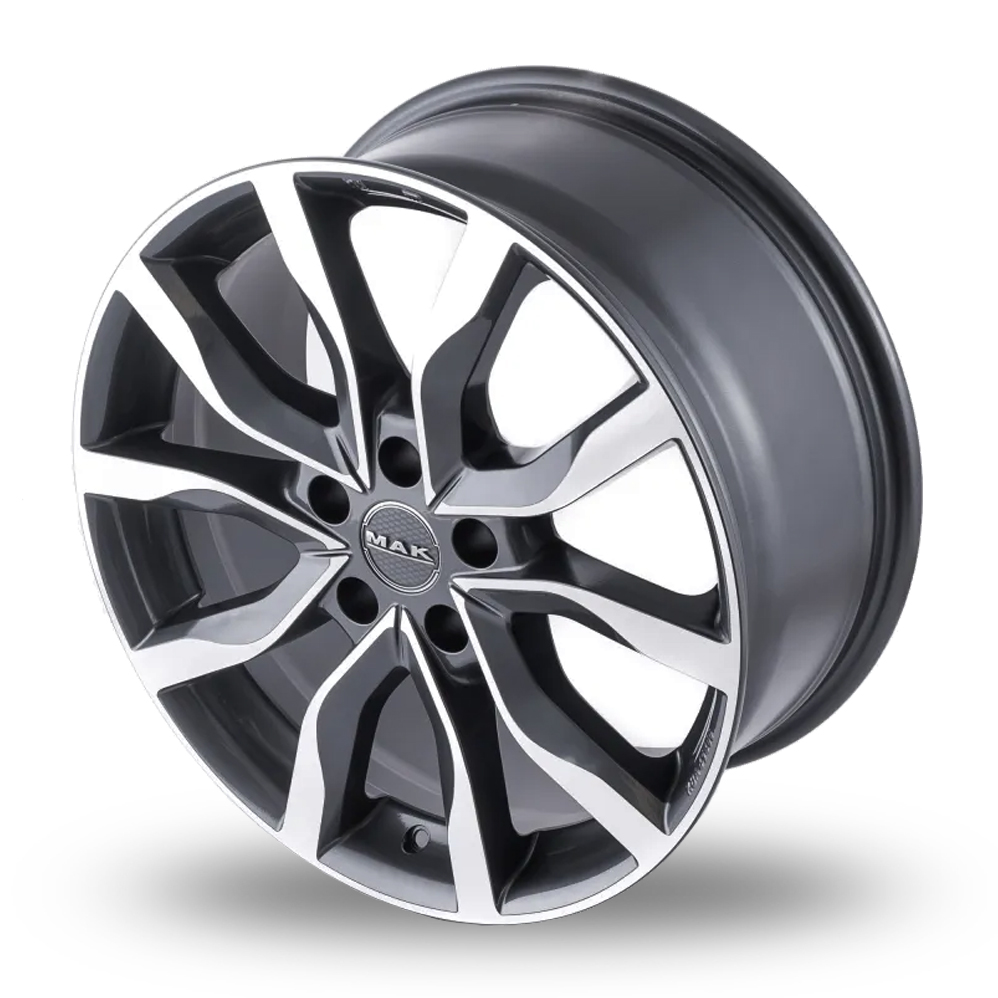 20" MAK Highlands Gunmetal Mirror Alloy Wheels