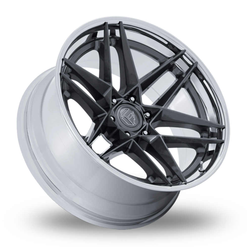 20" Fuel Off-Road FC408 Flight (USA Warehouse) Gloss Gunmetal Chrome Lip Alloy Wheels