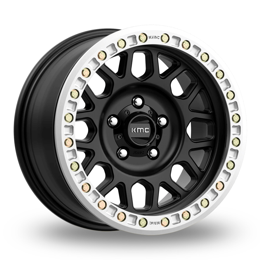 KMC KM234 Grenade Desert Beadlock (USA Warehouse) Satin Black Alloy Wheels