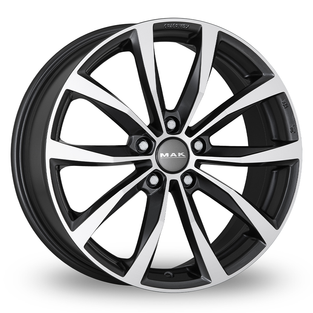 17" MAK Wolf Gun Metal Mirror Face Alloy Wheels