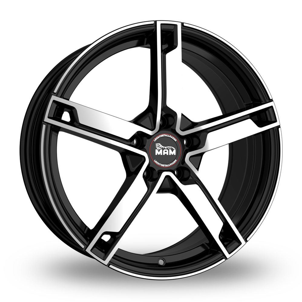18" MAM W4 Black Polished Alloy Wheels