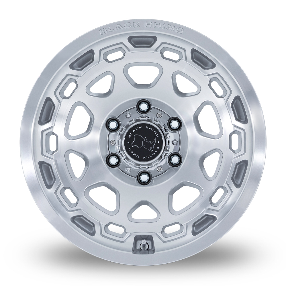 17" Black Rhino BR026 Congo Gloss Silver With Machined Face Alloy Wheels