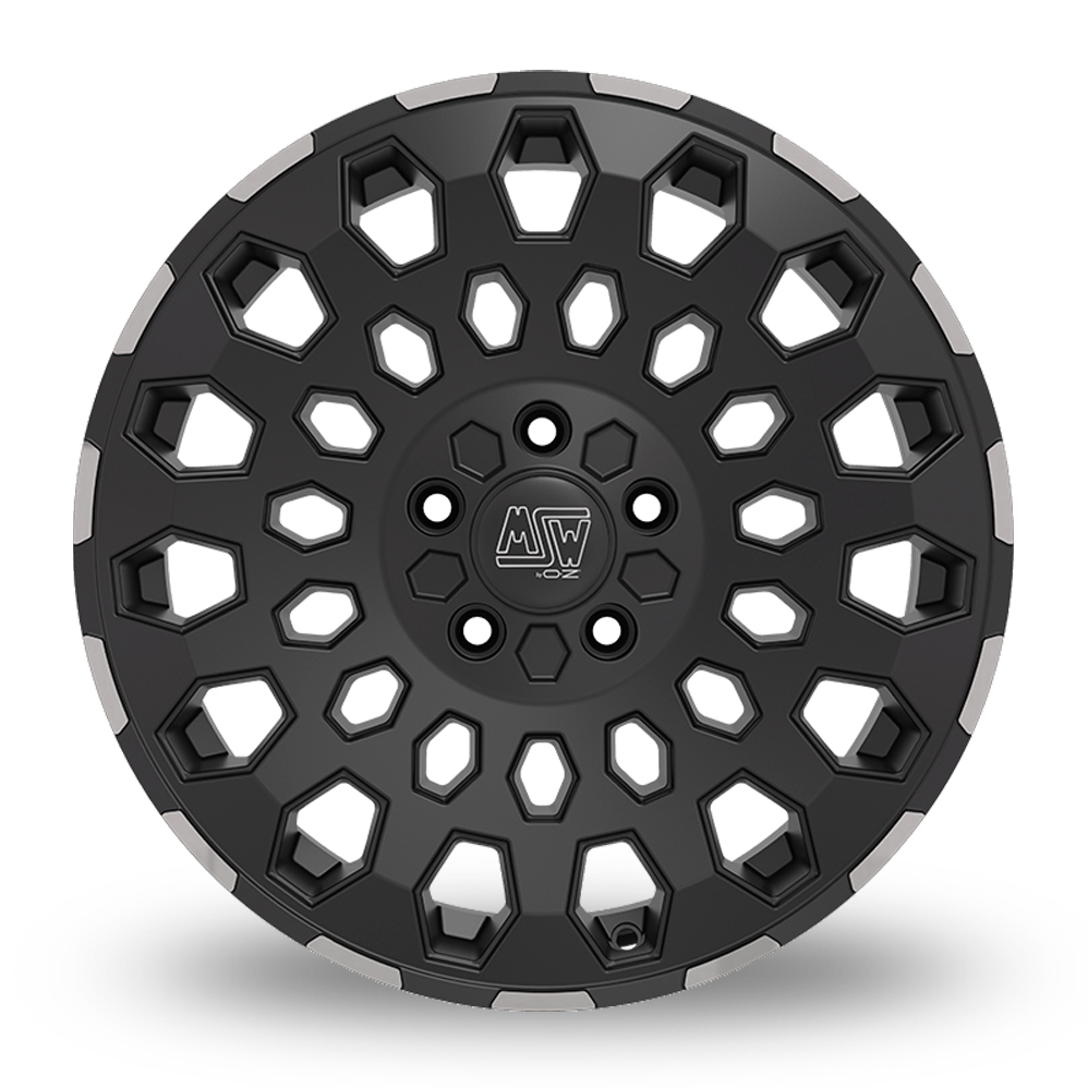 16" MSW (by OZ) 99 VAN Matt Black Polished Lip Alloy Wheels