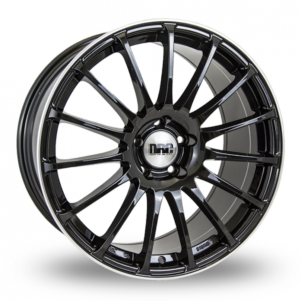 DRC Rapide Gloss Black Polished Lip Alloy Wheels