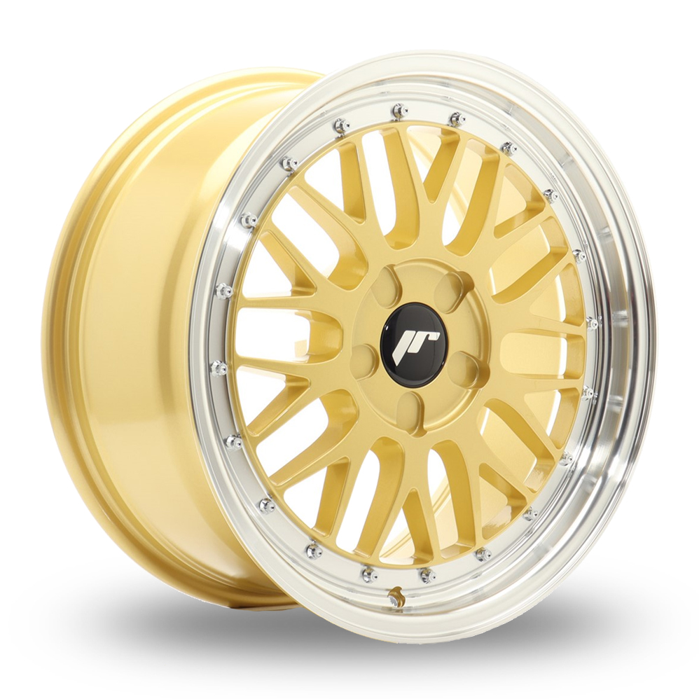 Japan Racing JR23 (8x17) (Custom Fitment) Gold Machined Lip Alloy Wheels