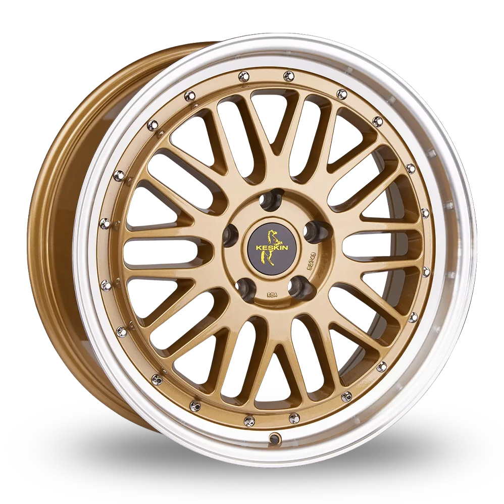 Keskin Tuning KT22 Gold Polished Lip Alloy Wheels