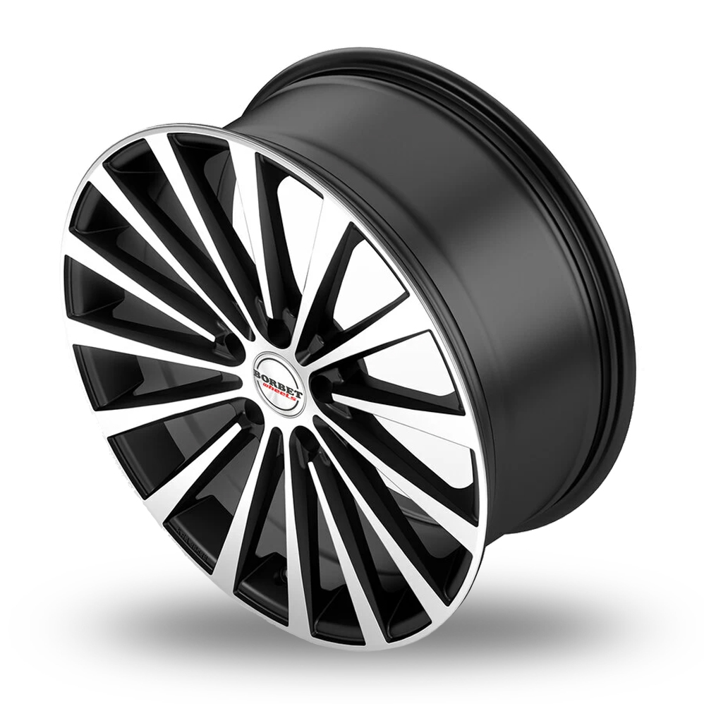 18" Borbet BLX Matt Black Polished Alloy Wheels