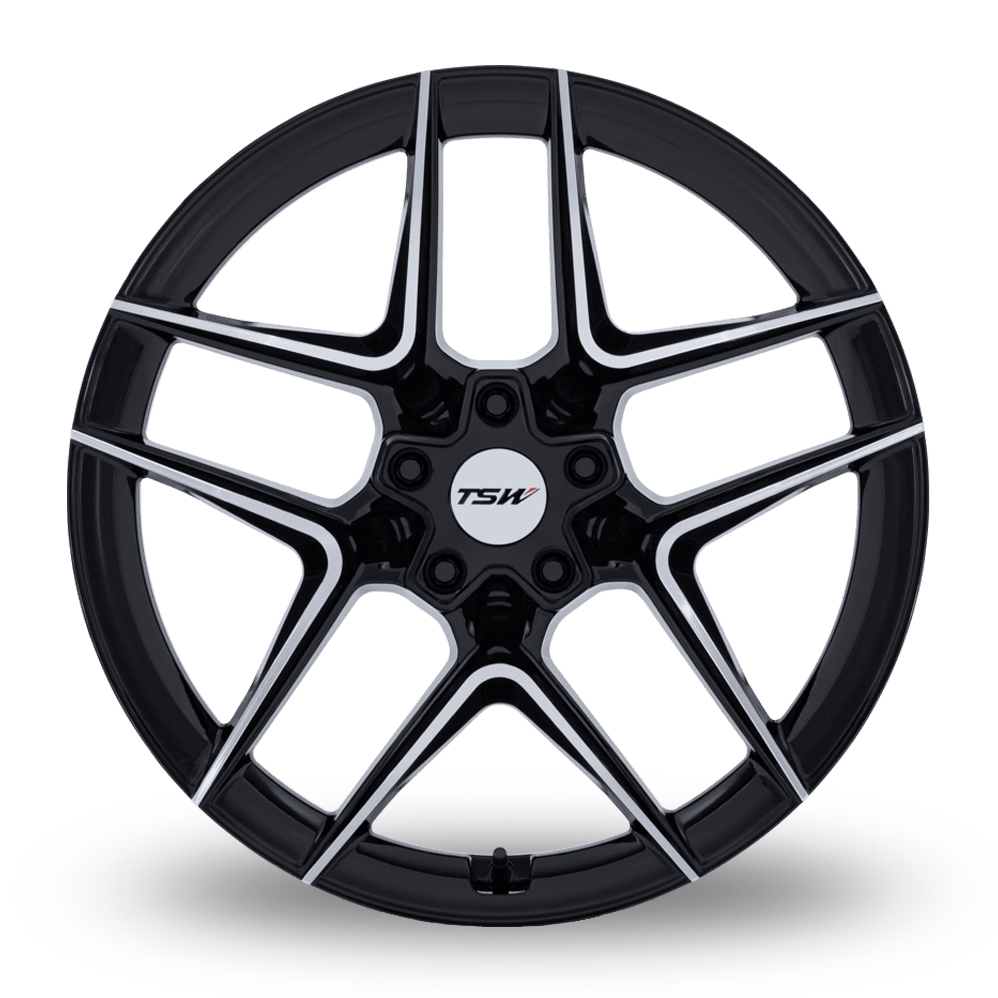 19" TSW TW008 Slipstream (USA Warehouse) Gloss Black Polished Alloy Wheels