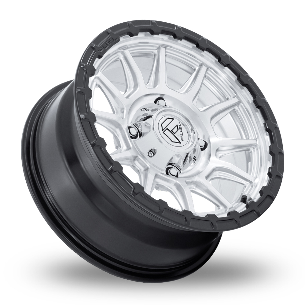 15" Fuel Off-Road FV866 Piston UTV (USA Warehouse) Hyper Silver Polished Matt Black Rim Alloy Wheels