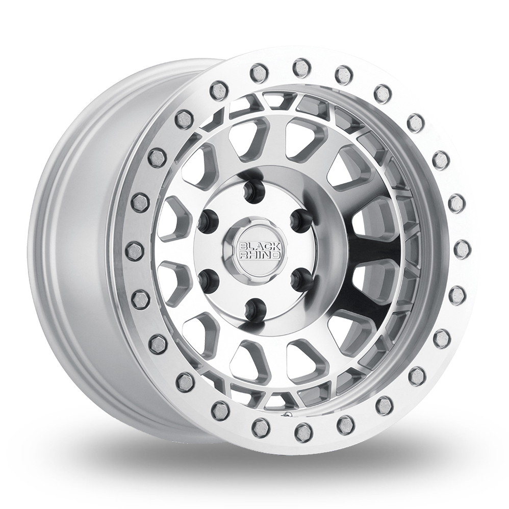 Black Rhino Primm Beadlock (USA Warehouse) Silver With Mirror Face & Machined Ring Alloy Wheels