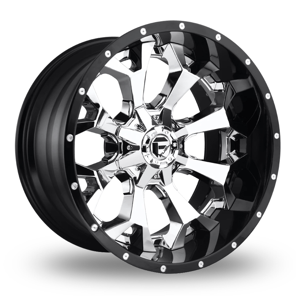 Fuel Off-Road D246 Assault (USA Warehouse) Chrome Plated Gloss Black Lip Alloy Wheels