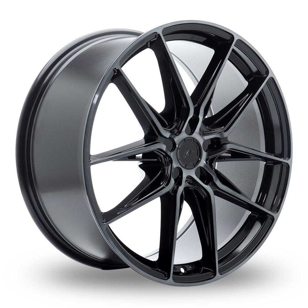 Japan Racing JR44 (9.5x22) (Custom Fitment) Black Machined Tinted Face Alloy Wheels