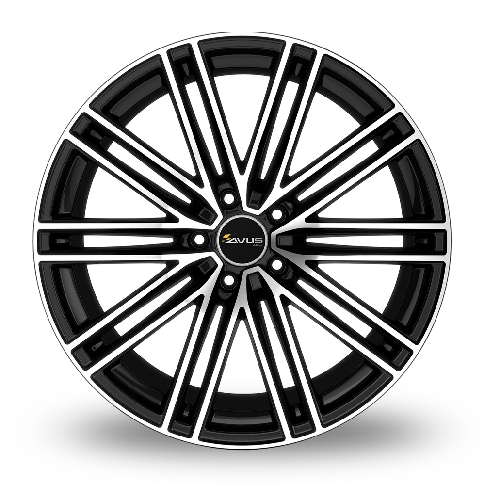 22" Avus Racing AC-M08 Black Polished Alloy Wheels