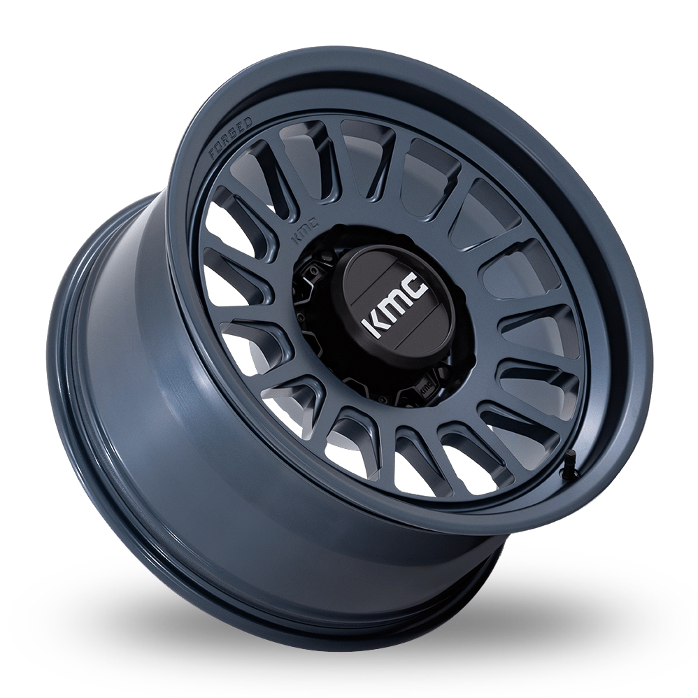 18" KMC KM452 Impact Forged Monoblock Metallic Blue Alloy Wheels