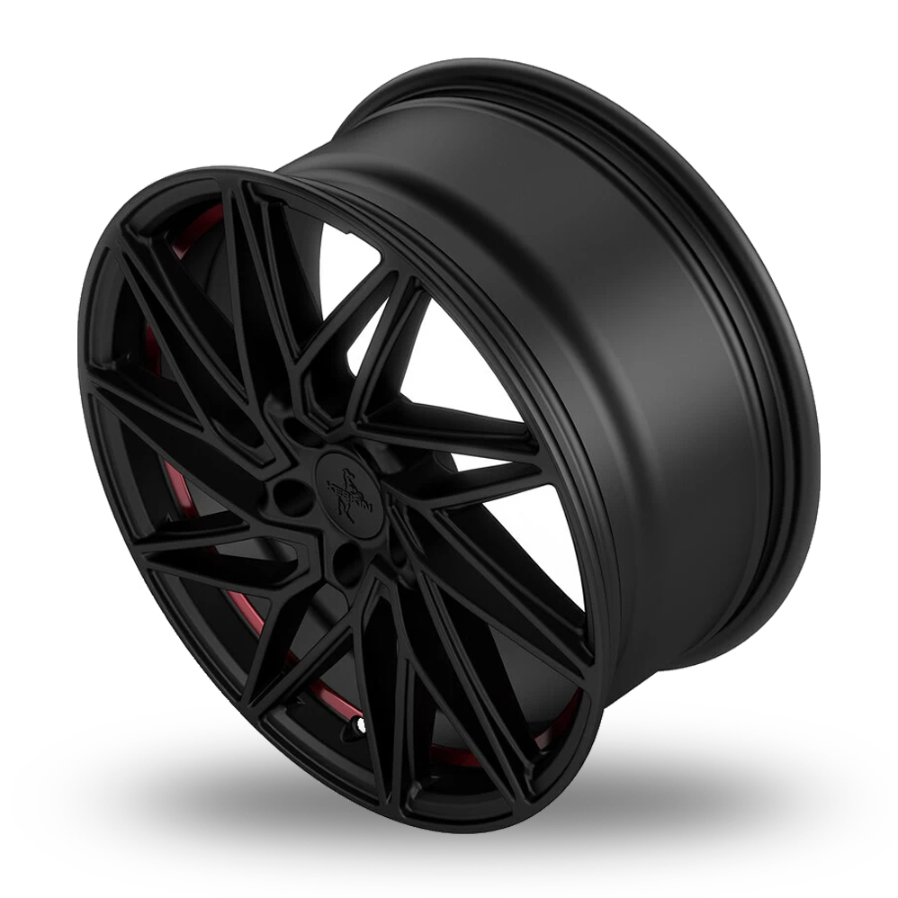 19" Keskin Tuning KT20 Matt Black Red Inside Alloy Wheels