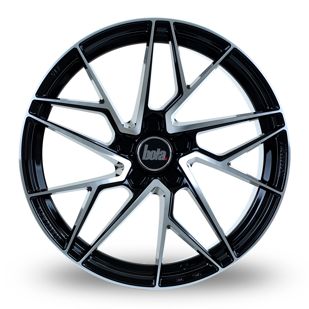 18" Bola FLR Gloss Black Polished Alloy Wheels