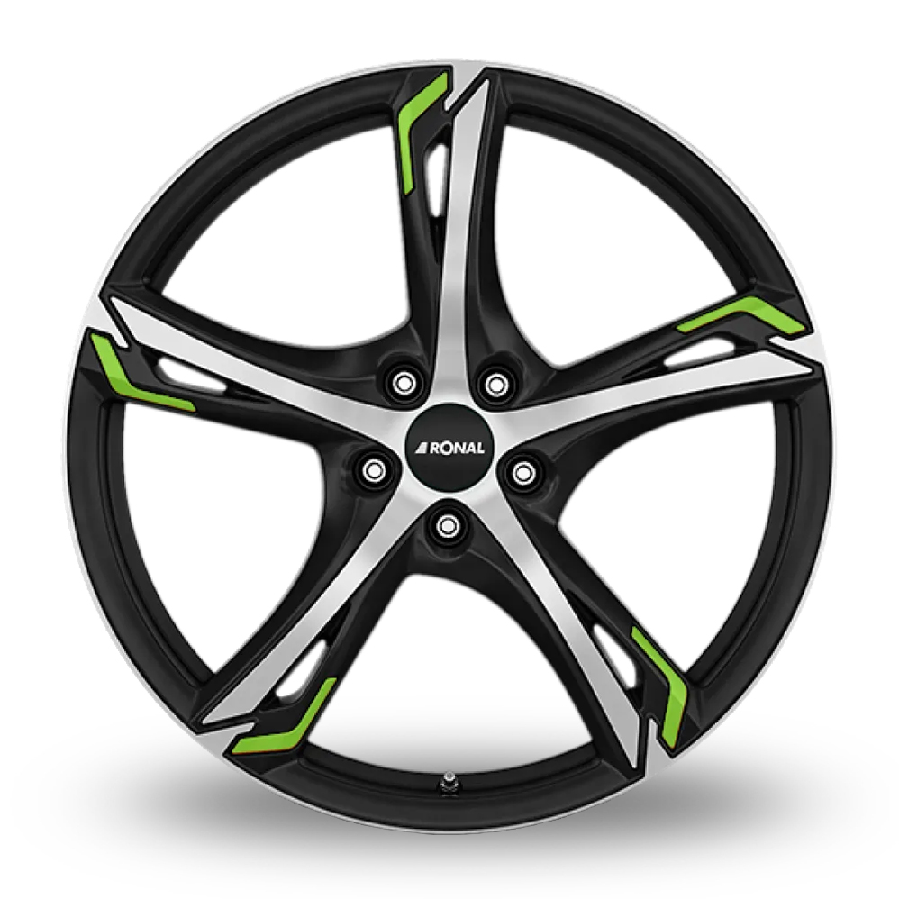 17" Ronal R62 Green Matt Black Polished Green Alloy Wheels