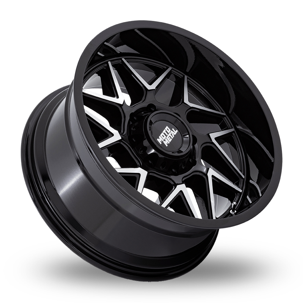 20" Moto Metal MO812 Turbine Gloss Black With Machined Face Alloy Wheels