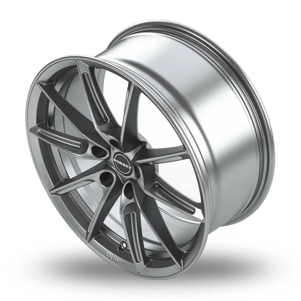 18" Borbet LX18 Gloss Grey Alloy Wheels