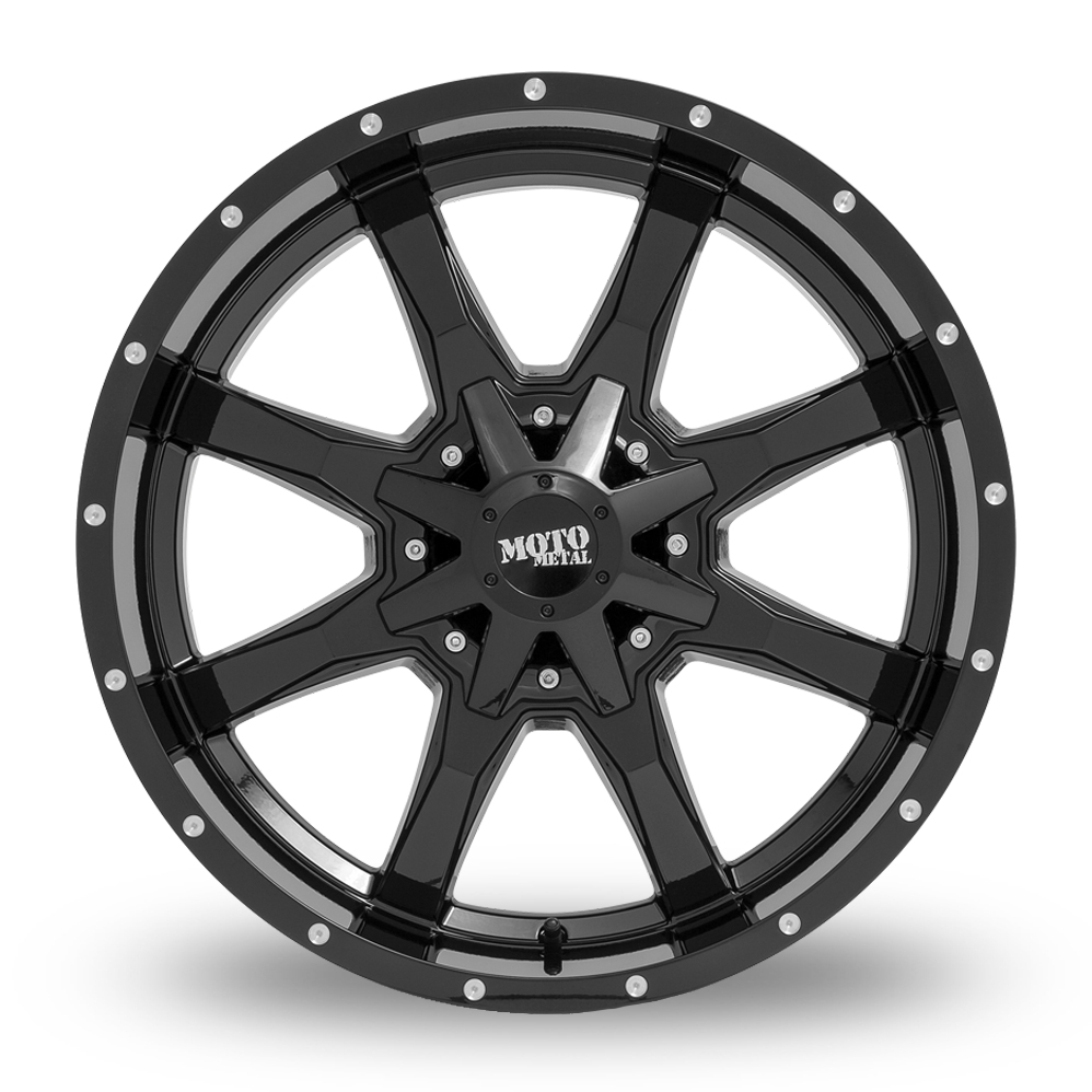 18" Moto Metal MO970 Gloss Black With Milled Lip Alloy Wheels