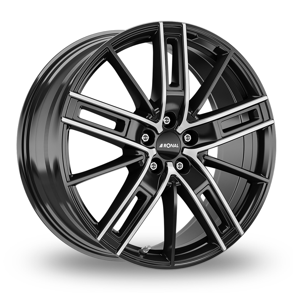 Ronal R67 Matt Black Polished Alloy Wheels