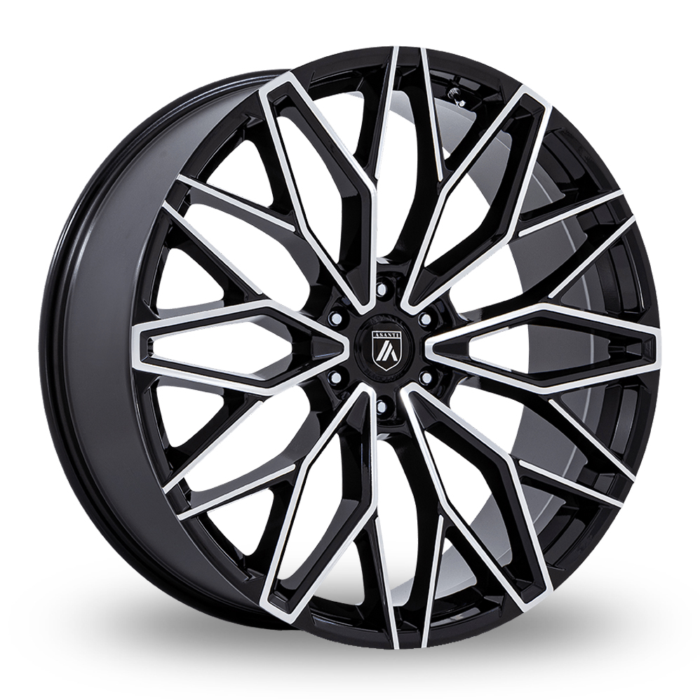 Asanti Black AB050 Mogul 6 (USA Warehouse) Gloss Black With Machined Face Alloy Wheels