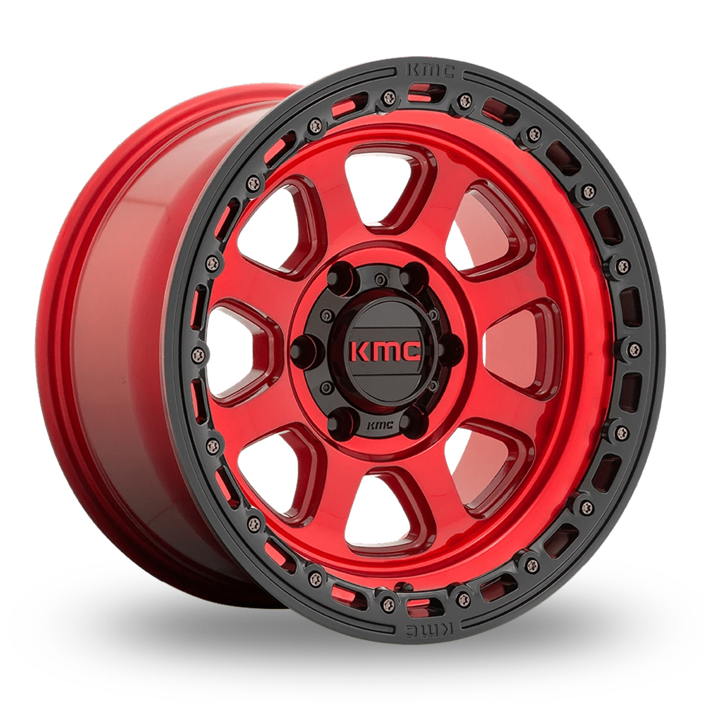 KMC KM548 Chase (USA Warehouse) Candy Red With Black Lip Alloy Wheels