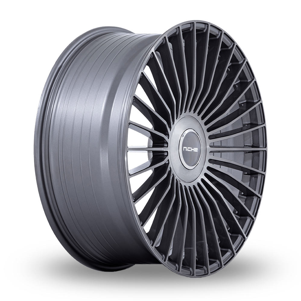 20" Niche NC282 Serene (USA Warehouse) Gloss Titanium Brushed Alloy Wheels