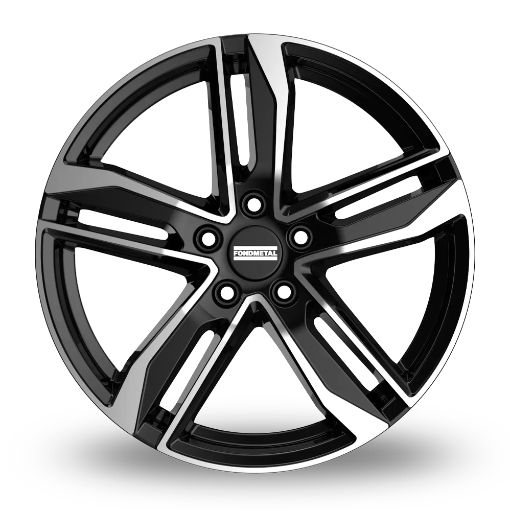 18" Fondmetal Hexis Gloss Black Machined Alloy Wheels