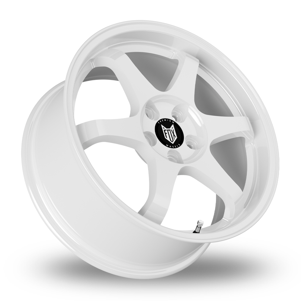 18" Fox Racing PF5 White Alloy Wheels