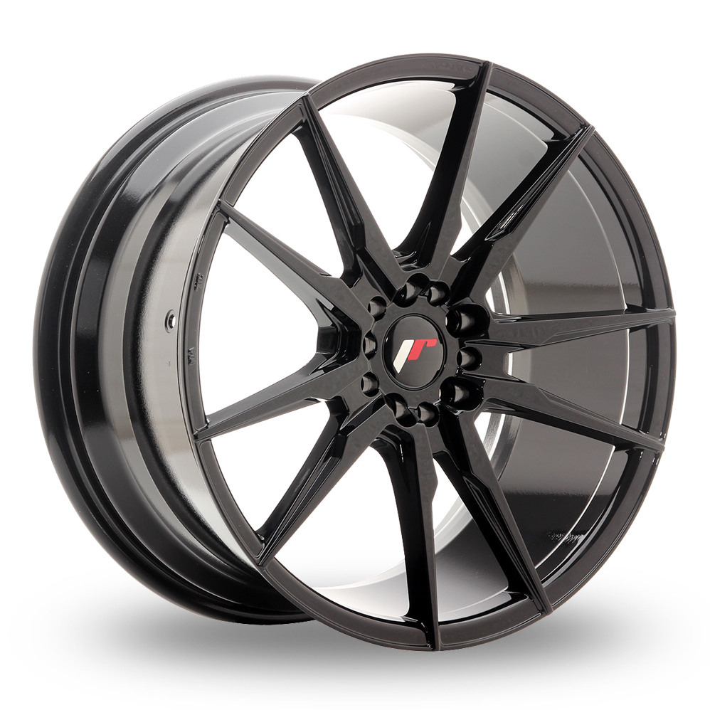 19 Inch Japan Racing JR21 (8.5x19) Gloss Black Alloy Wheels