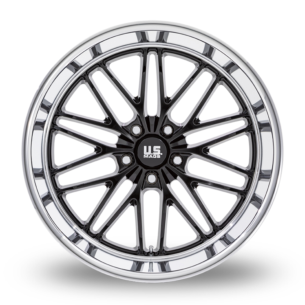 22" US Mags U138 Santa Cruz Gloss Black With Diamond Cut Lip Alloy Wheels