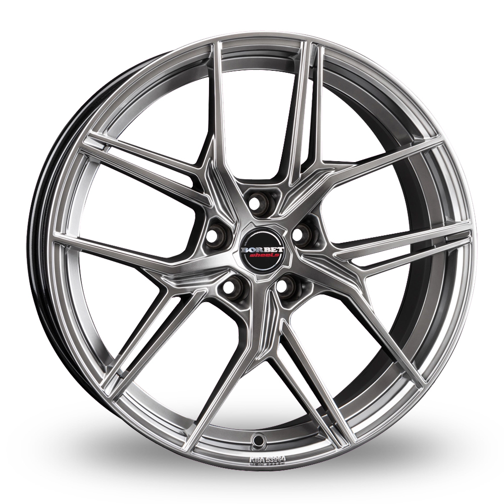 Borbet QX Hyper Black Silver Alloy Wheels