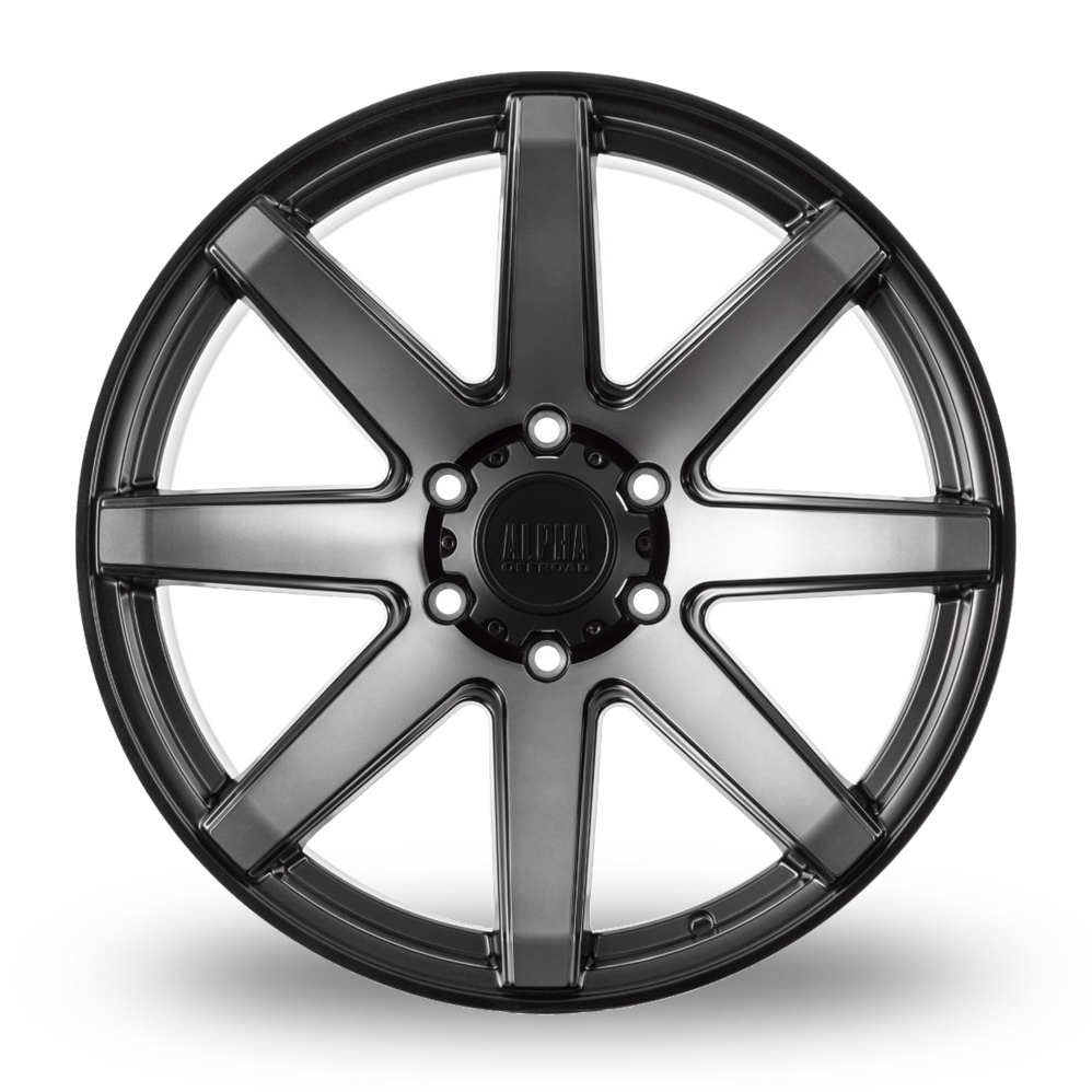 20" Alpha Off-Road Nomad Satin Black Polished Alloy Wheels