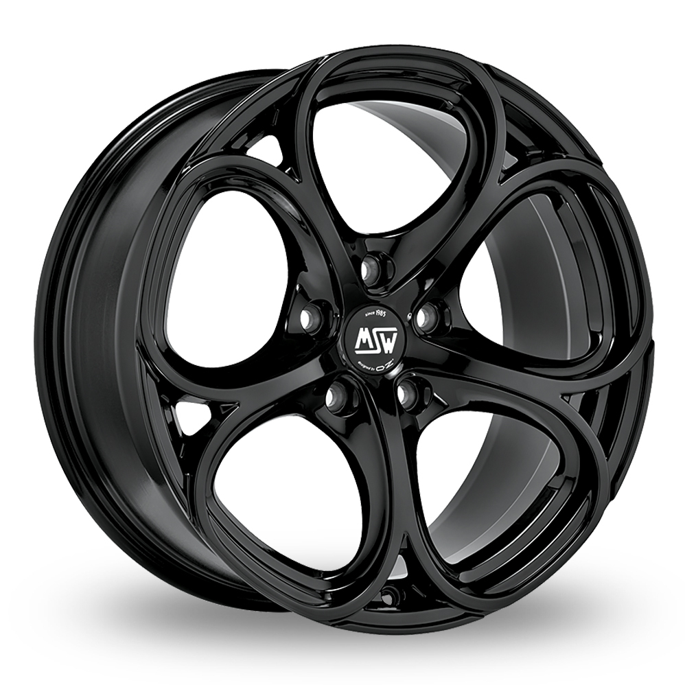 18 Inch MSW (by OZ) 82 Gloss Black Alloy Wheels