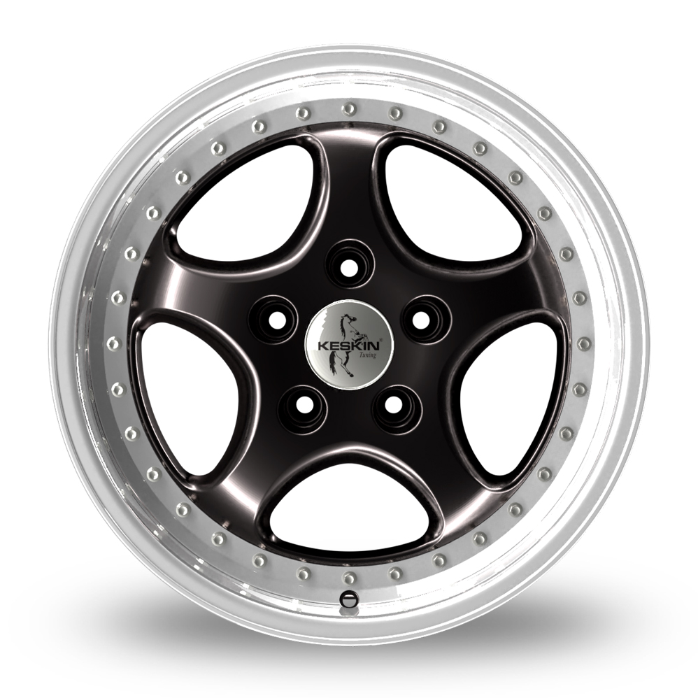 18" Keskin Tuning KT2 Black Polished Lip Alloy Wheels