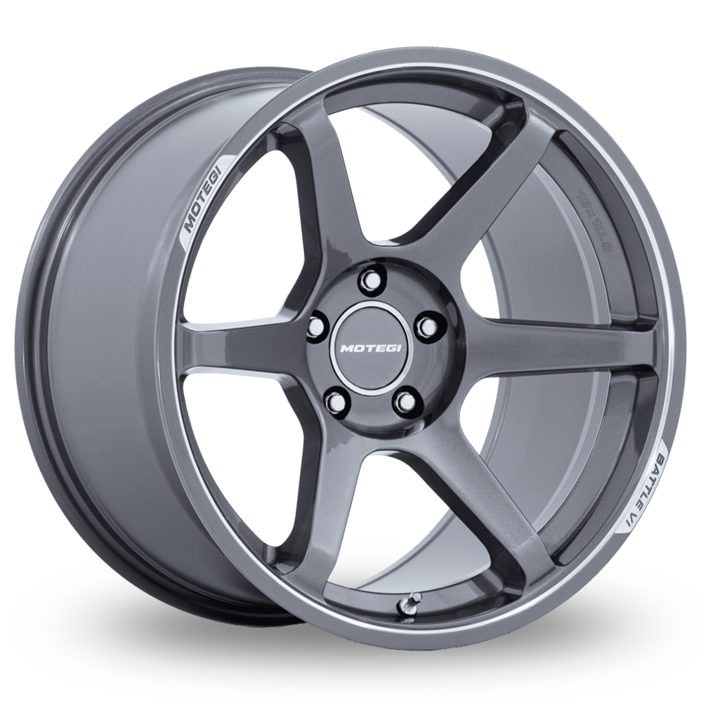 Motegi Racing MR160 Battle VI (USA Warehouse) Gloss Gunzilla With Machined Lip Alloy Wheels