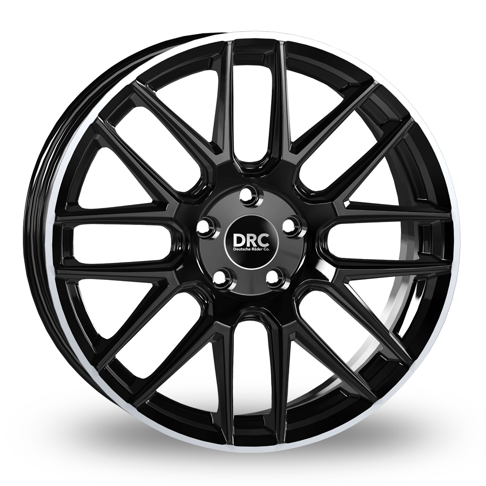 18 Inch DRC Dynamo Gloss Black Polished Lip Alloy Wheels