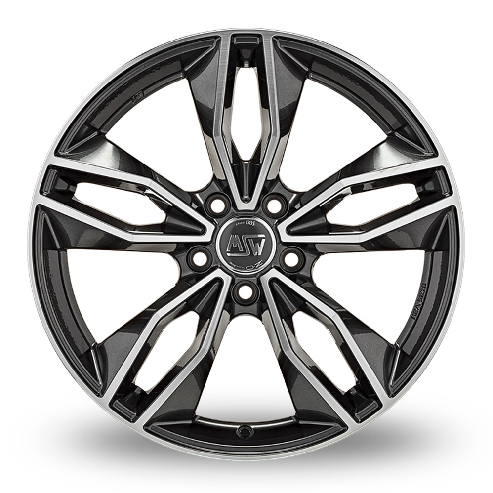 18" MSW (by OZ) 71 Gloss Dark Grey Polished Alloy Wheels