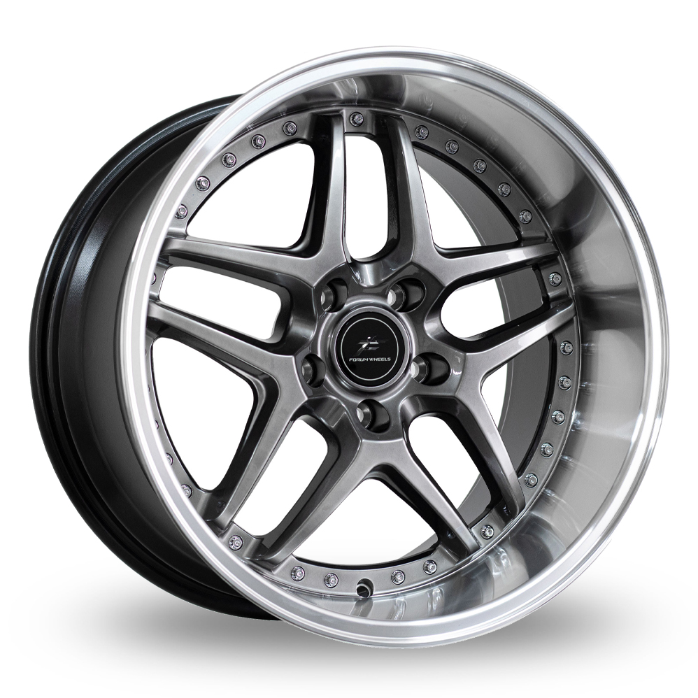 Forum Vice Hyper Black Polished lip Alloy Wheels