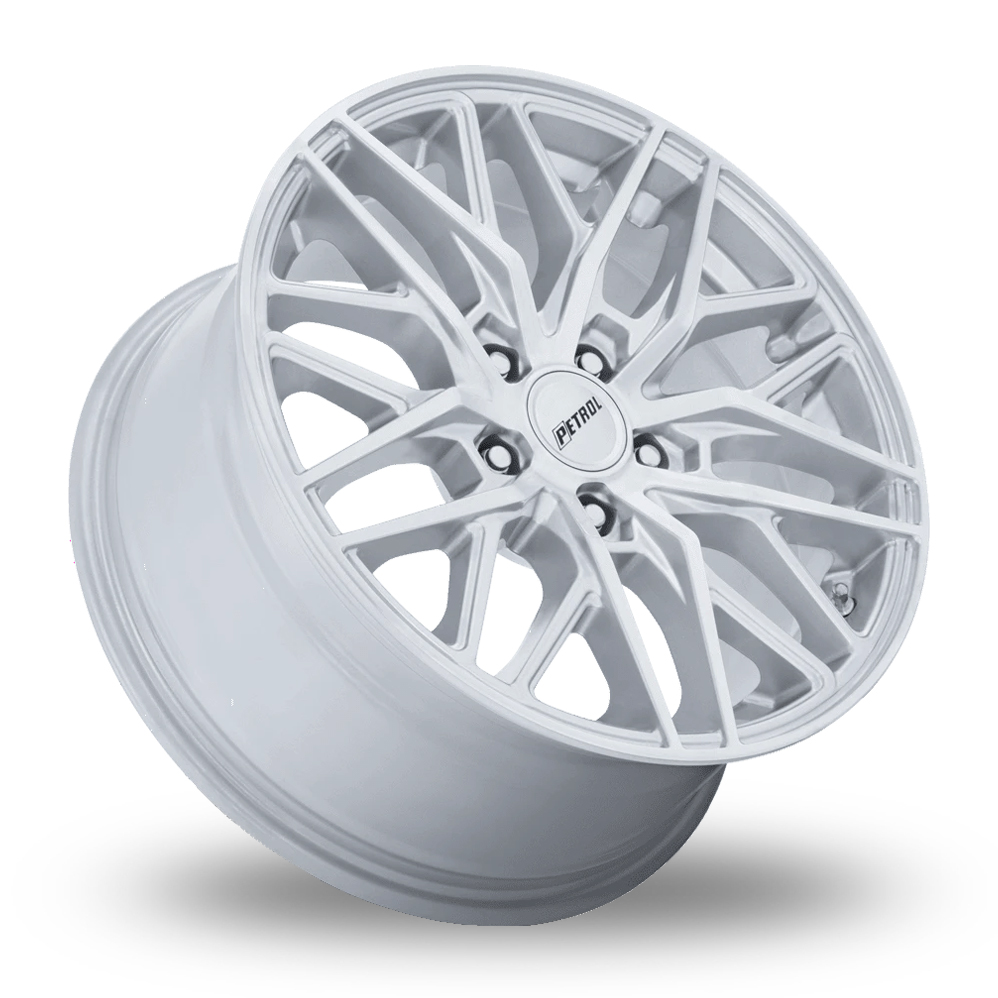 17" Petrol PE004 P3E Machined Brushed Gloss Silver Alloy Wheels