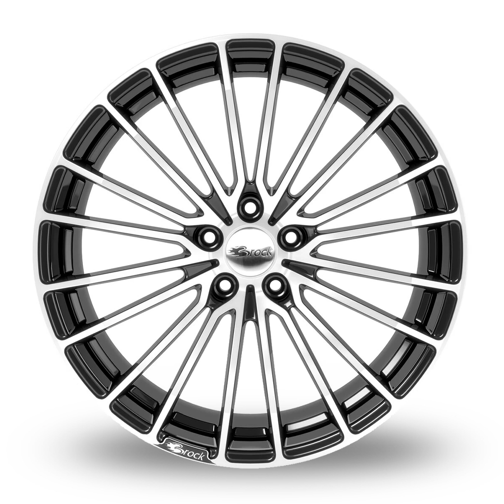 17" Brock B24 Gloss Black Polished Alloy Wheels