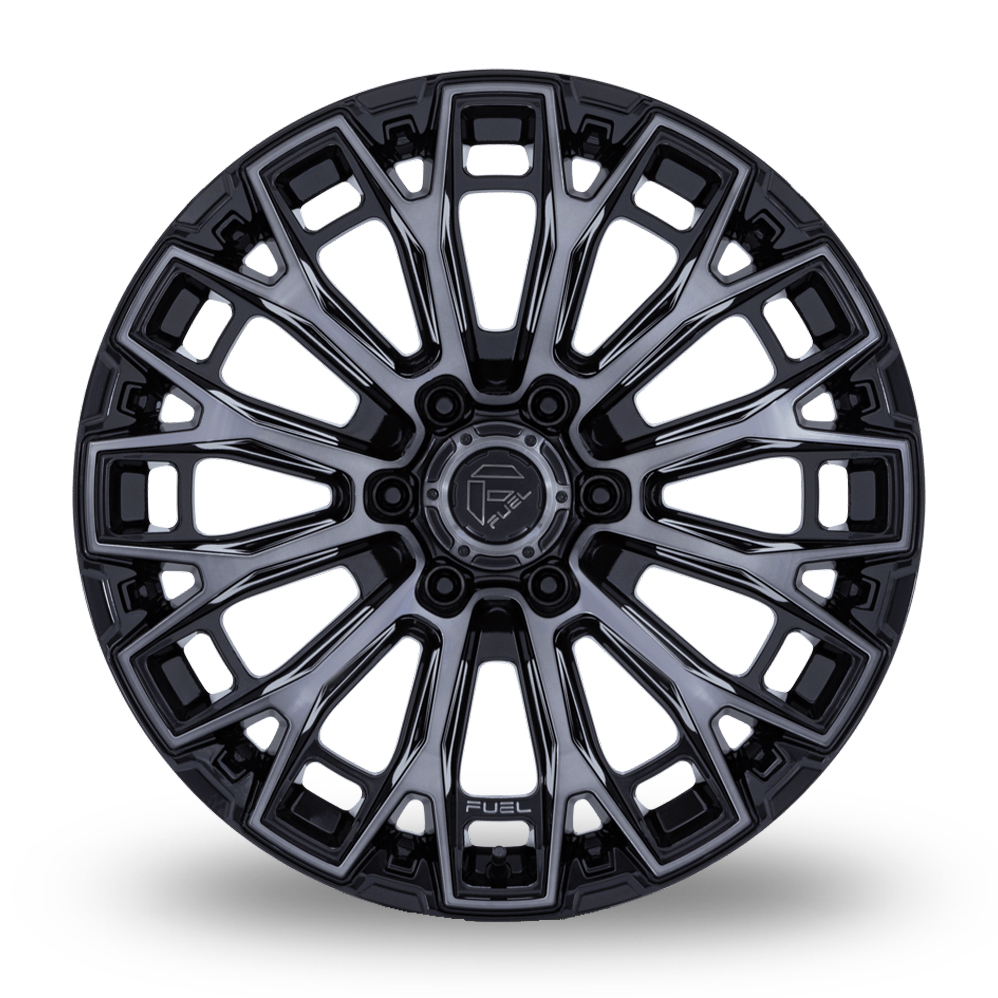 17" Fuel Off-Road FC882 Trax Gloss Black Machined Face Dark Tinted Clear Alloy Wheels