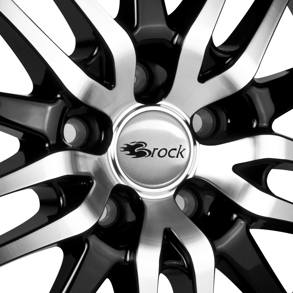 18" Brock B26 Gloss Black Polished Alloy Wheels