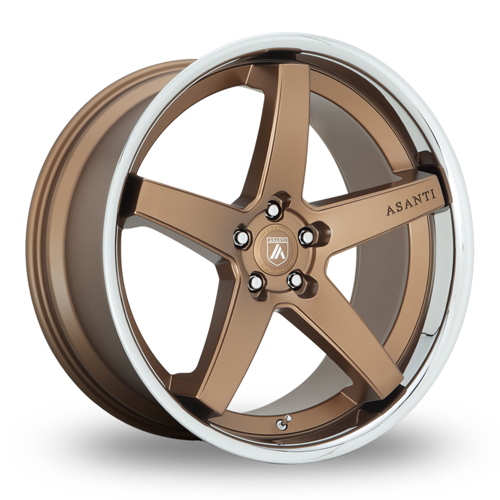 Asanti Black ABL31 Regal (USA Warehouse) Satin Bronze With Chrome Lip Alloy Wheels