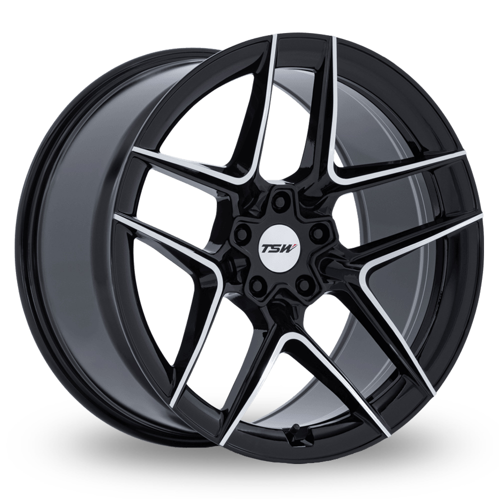 TSW TW008 Slipstream (USA Warehouse) Gloss Black Polished Alloy Wheels