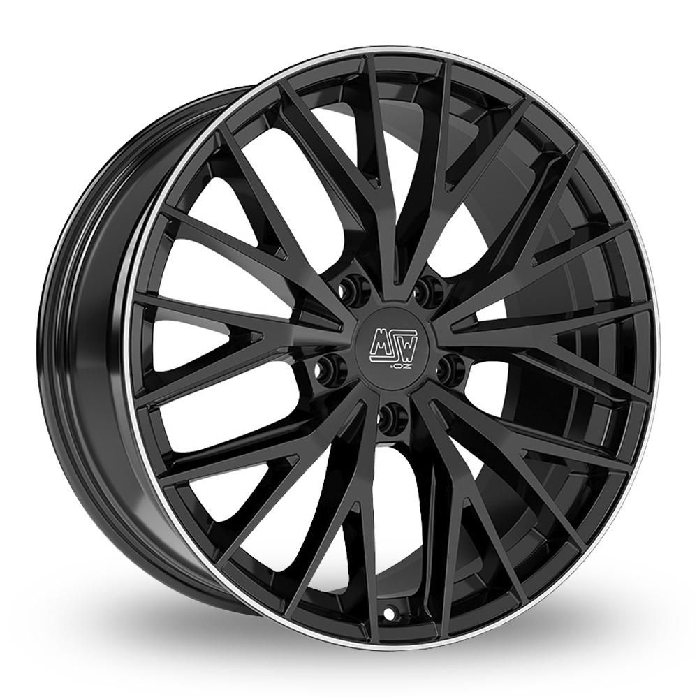 8.5x20 5x112 ET28 MSW (by OZ) 44 (Gloss Black Diamond Lip) (73.0cb) (PLY Ring) (1050kg Load) Alloy Wheels