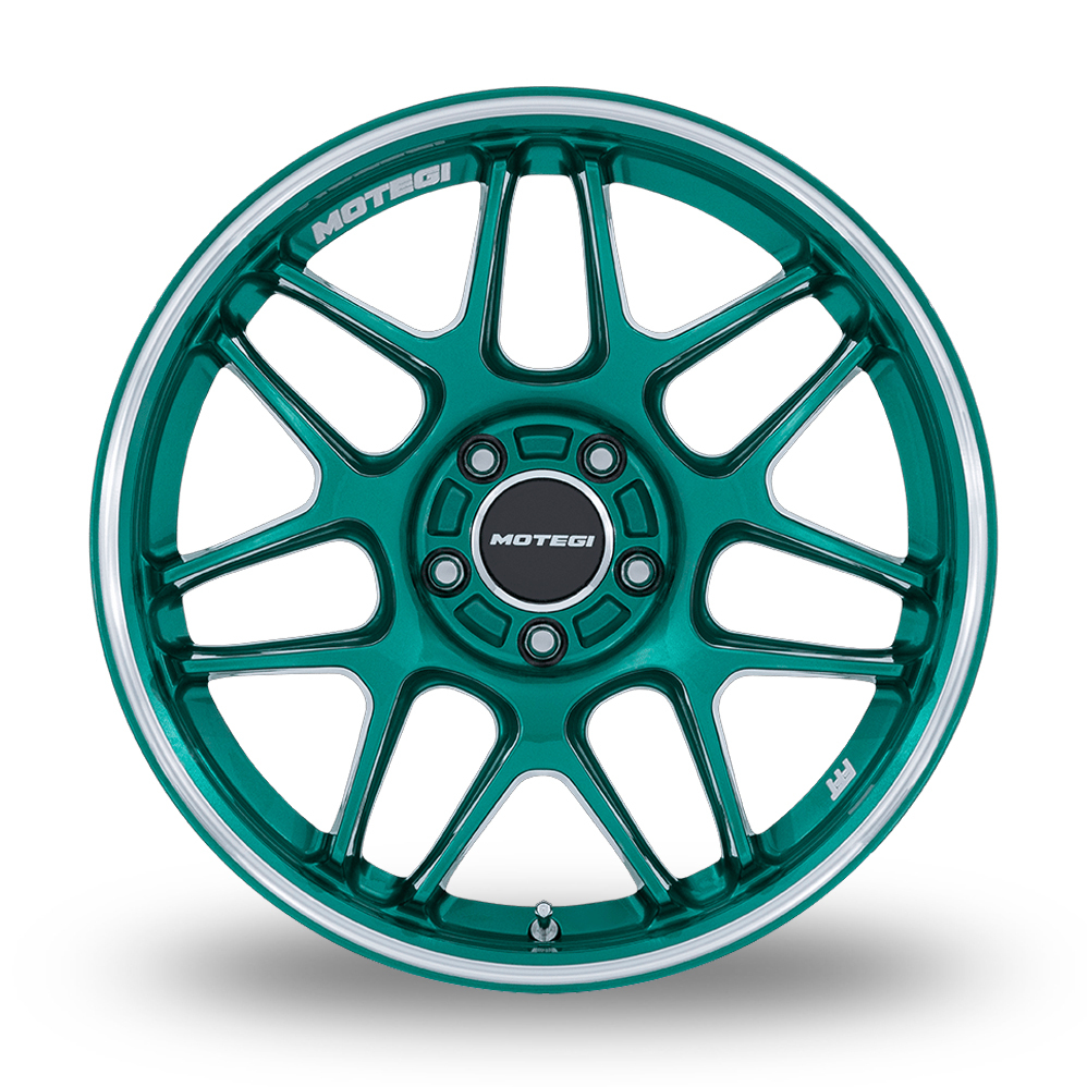 18" Motegi Racing MR158 Tsubaki (USA Warehouse) Hokkaido Green With Machined Lip Alloy Wheels