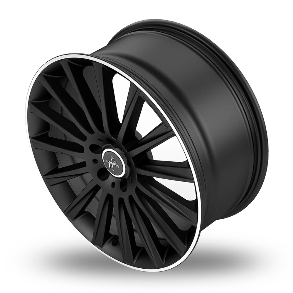 19" Keskin Tuning KT18 Matt Black Polished Lip Alloy Wheels
