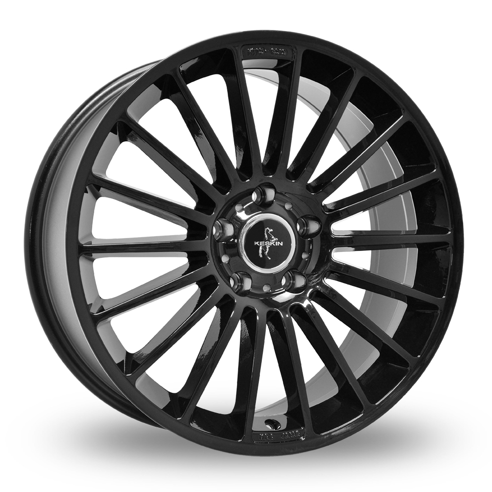 8x18 5x108 ET45 Keskin Tuning KT19 (Black Painted) (72.6cb) (720kg Load) (ID) Alloy Wheels